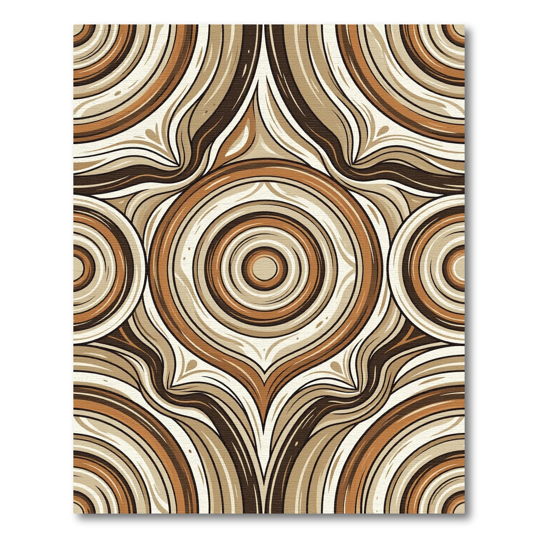 Earthy Concentric Swirls Pattern Rug
