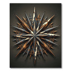 Aged Bronze Weathered Compass Star Rug