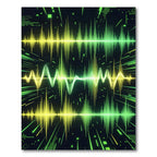Electric Yellow Green Audio Wave Rug