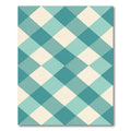 Teal And Cream Diagonal Gingham Check Rug