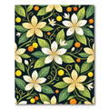 Botanical White and Yellow Citrus Bloom Rug