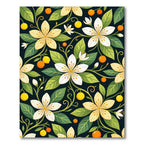 Botanical White and Yellow Citrus Bloom Rug