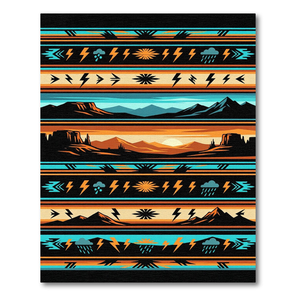 Southwest Desert Landscape Lightning Rug