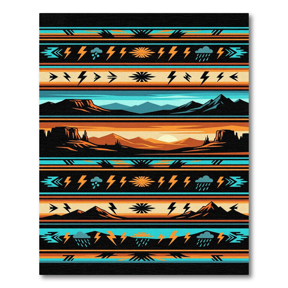 Southwest Desert Landscape Lightning Rug