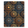 Shimmering Sunburst Geometric Medallion Rug