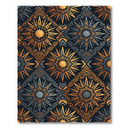 Shimmering Sunburst Geometric Medallion Rug