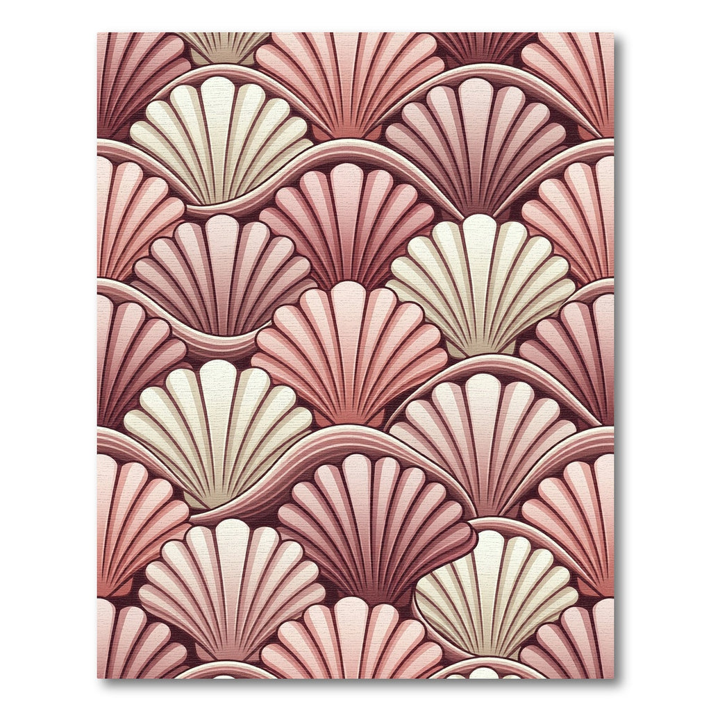 Blush Pink Art Deco Shell Fan Rug