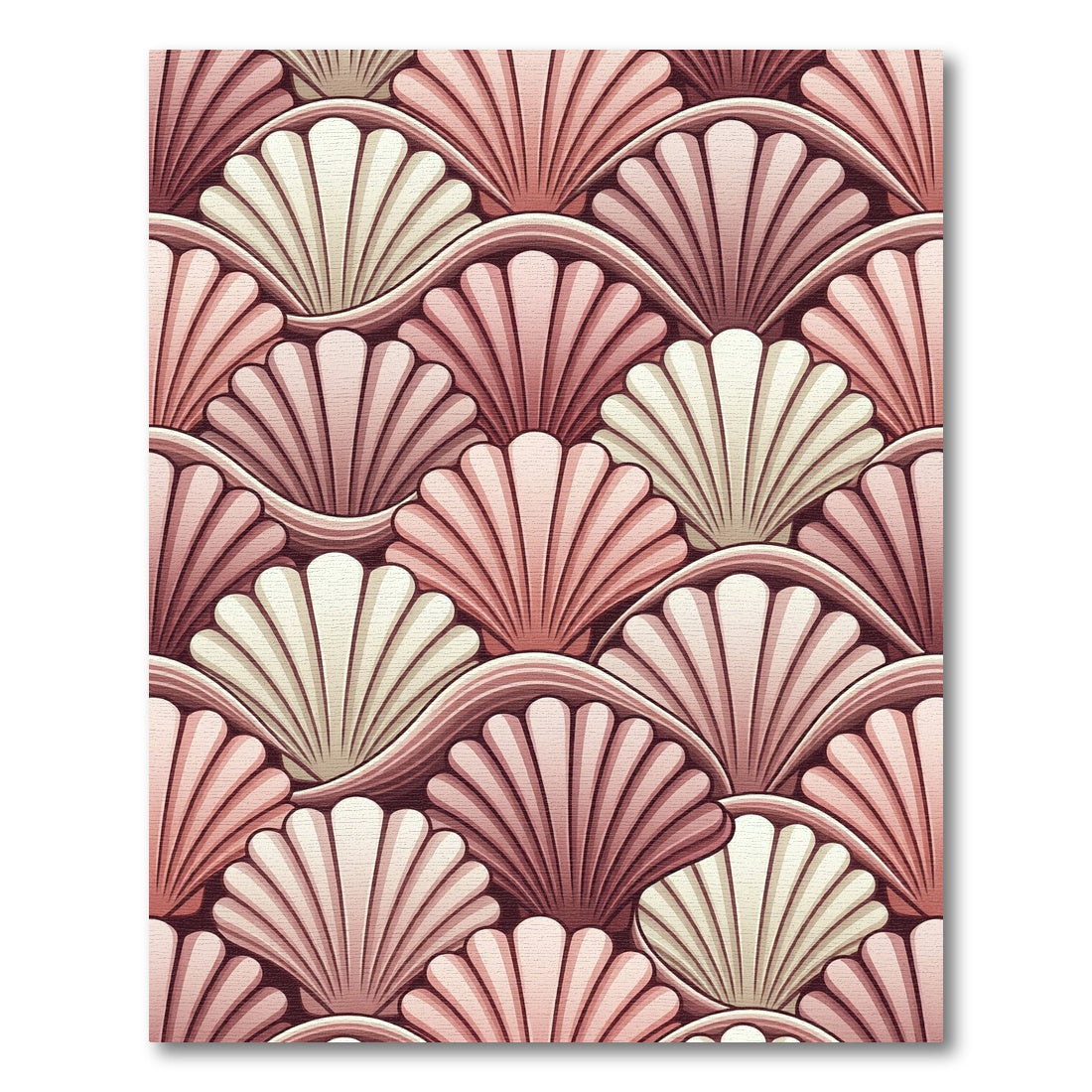 Blush Pink Art Deco Shell Fan Rug