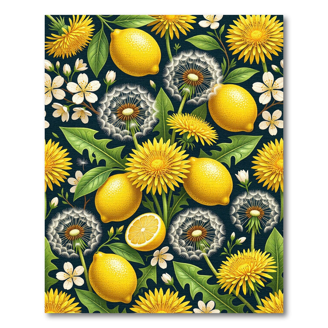 Vibrant Lemon and Dandelion Meadow Rug