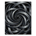 Gray Metallic Swirl Ribbon Vortex Rug