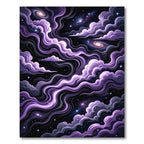 Cosmic Interstellar Purple Nebula Swirl Rug