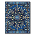 Cobalt Blue Celestial Fish Medallion Rug