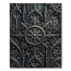 Gothic Charcoal Metallic Ornate Medallion Rug
