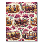 Farm Harvest Pink Carnation Scenic Rug