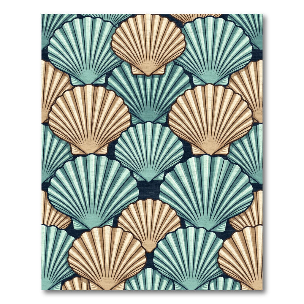 Aqua Tan Seashell Repeat Rug
