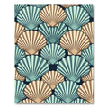 Aqua Tan Seashell Repeat Rug