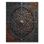 Antique Metallic Copper Ornate Star Medallion Rug