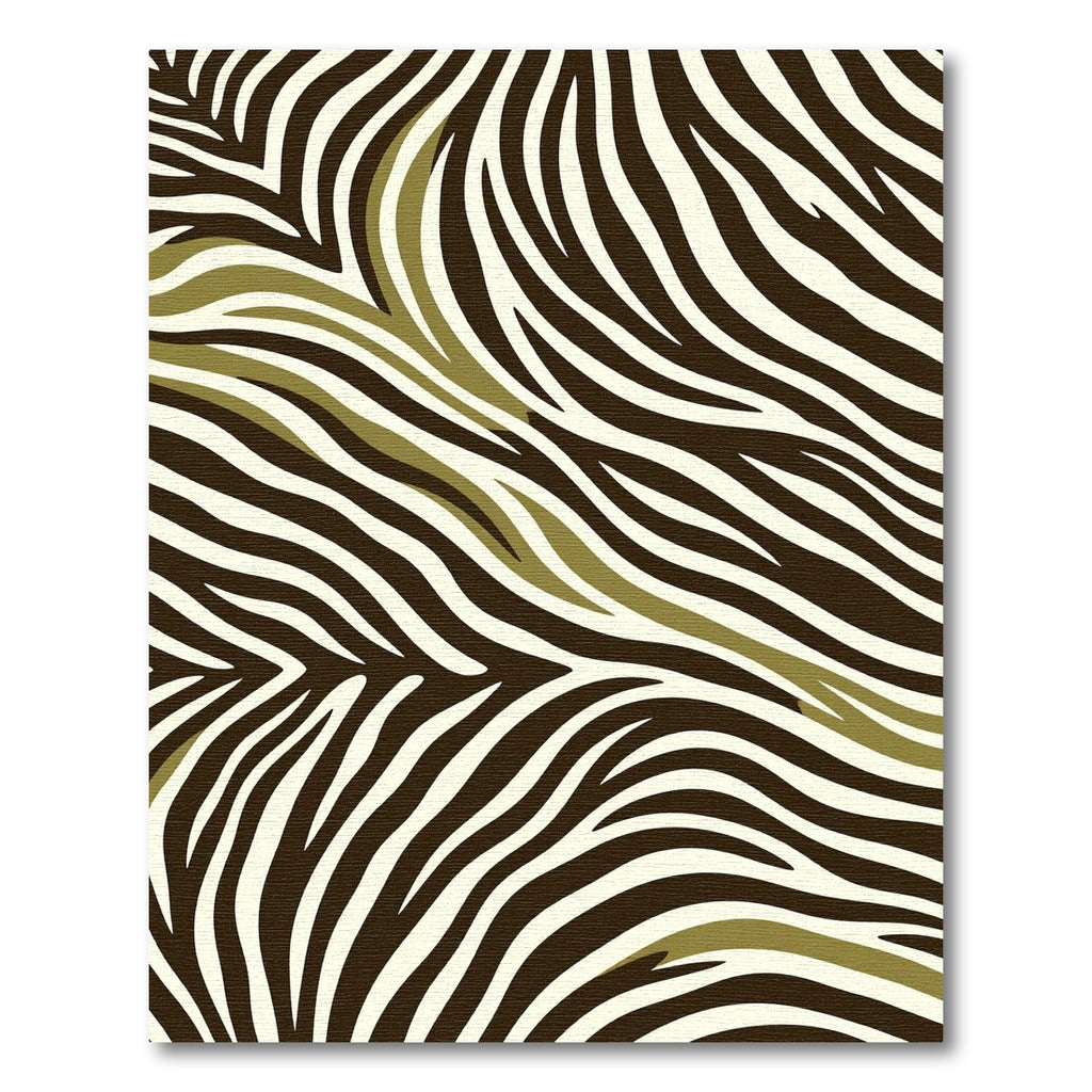 Modern Olive Green Zebra Animal Stripe Rug