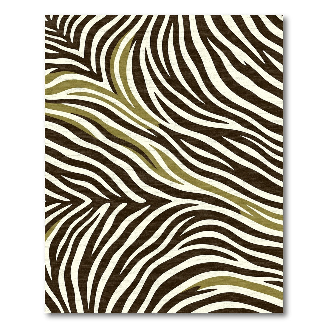 Modern Olive Green Zebra Animal Stripe Rug