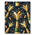 Festive Champagne Celebration Gold Pop Rug