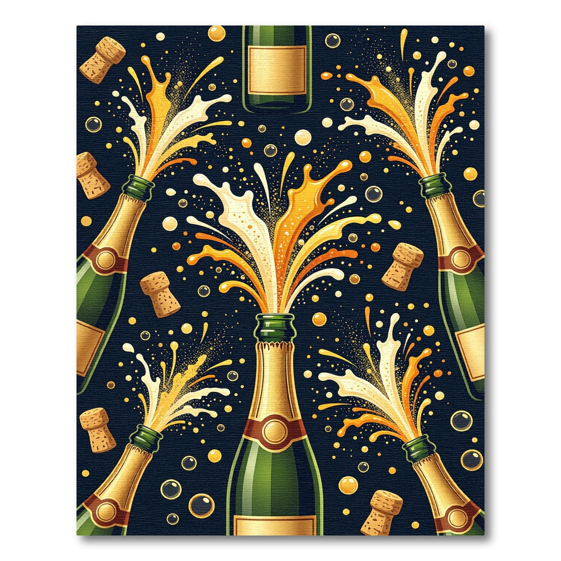 Festive Champagne Celebration Gold Pop Rug