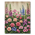 Vibrant Floral Garden Rose Patchwork Rug