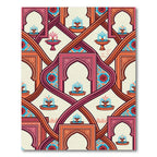 Rich Red Arches Fountain Garden Rug