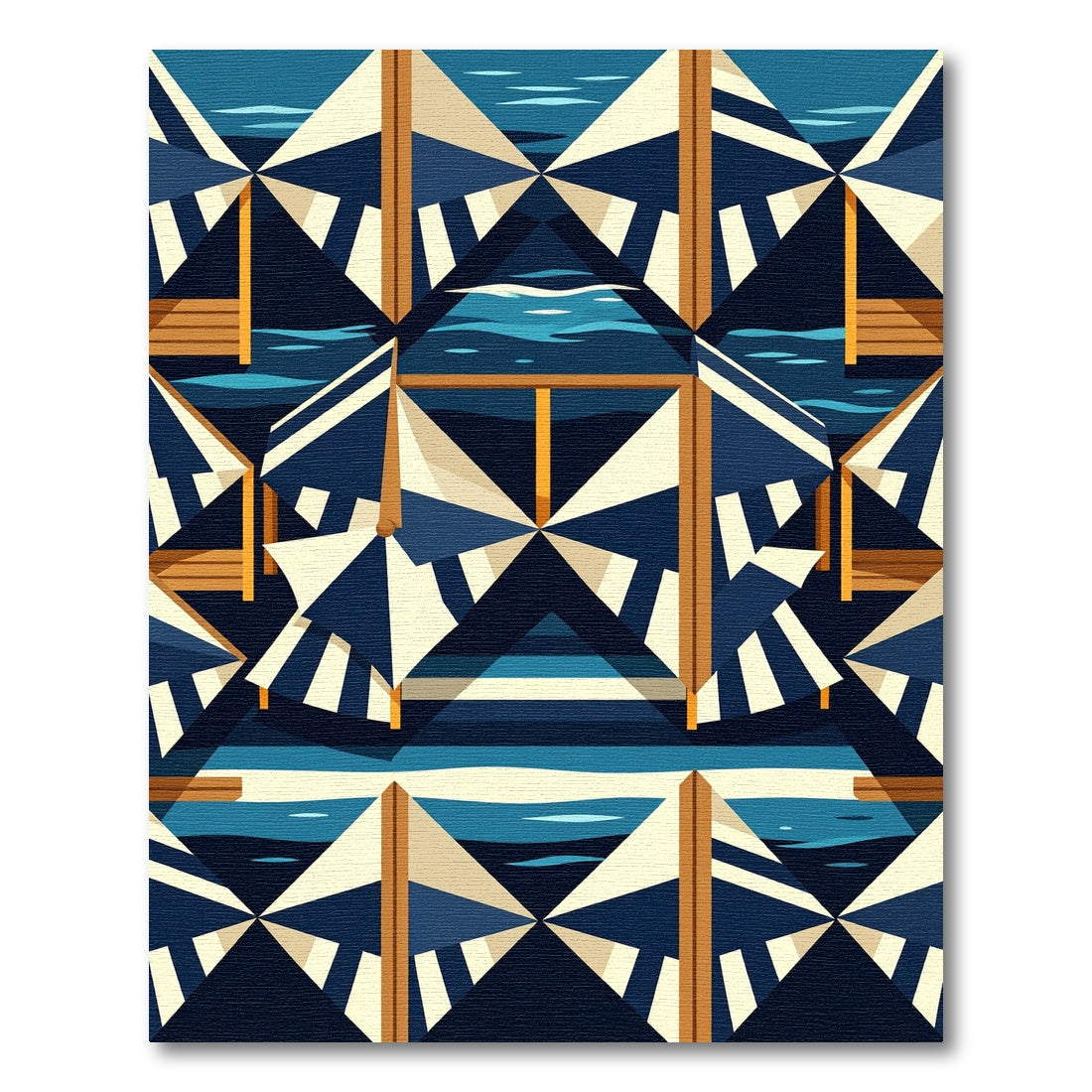 Navy and White Geometric Sailing Stripe Rug