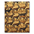 Golden Savanna Antelope Herd Illustration Rug