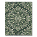 Intricate Sage Green Floral Medallion Rug