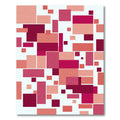 Crimson Coral Rectangles Composition Rug