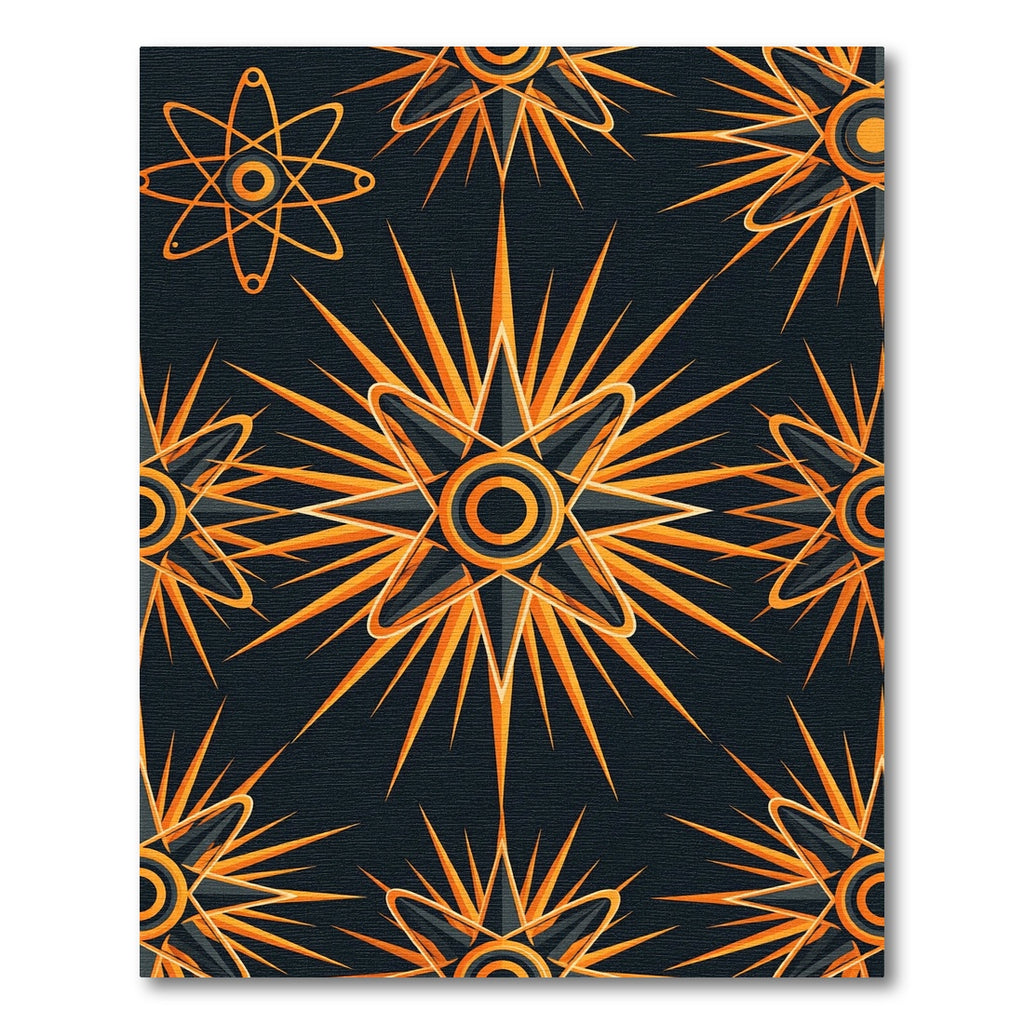 Radiant Gold Orbital Star Celestial Rug