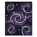 Cosmic Purple Silver Galactic Swirl Rug