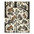 Whimsical Woodland Mice Sepia Forest Rug