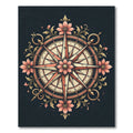 Coral Pink Compass Floral Embossing Rug