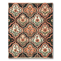 Coral Floral Quatrefoil Lattice Rug