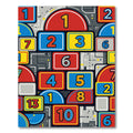 Colorful Geometric Numerical Abstract Art Rug