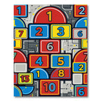 Colorful Geometric Numerical Abstract Art Rug