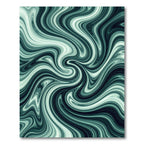 Emerald Green Abstract Fluid Swirl Rug