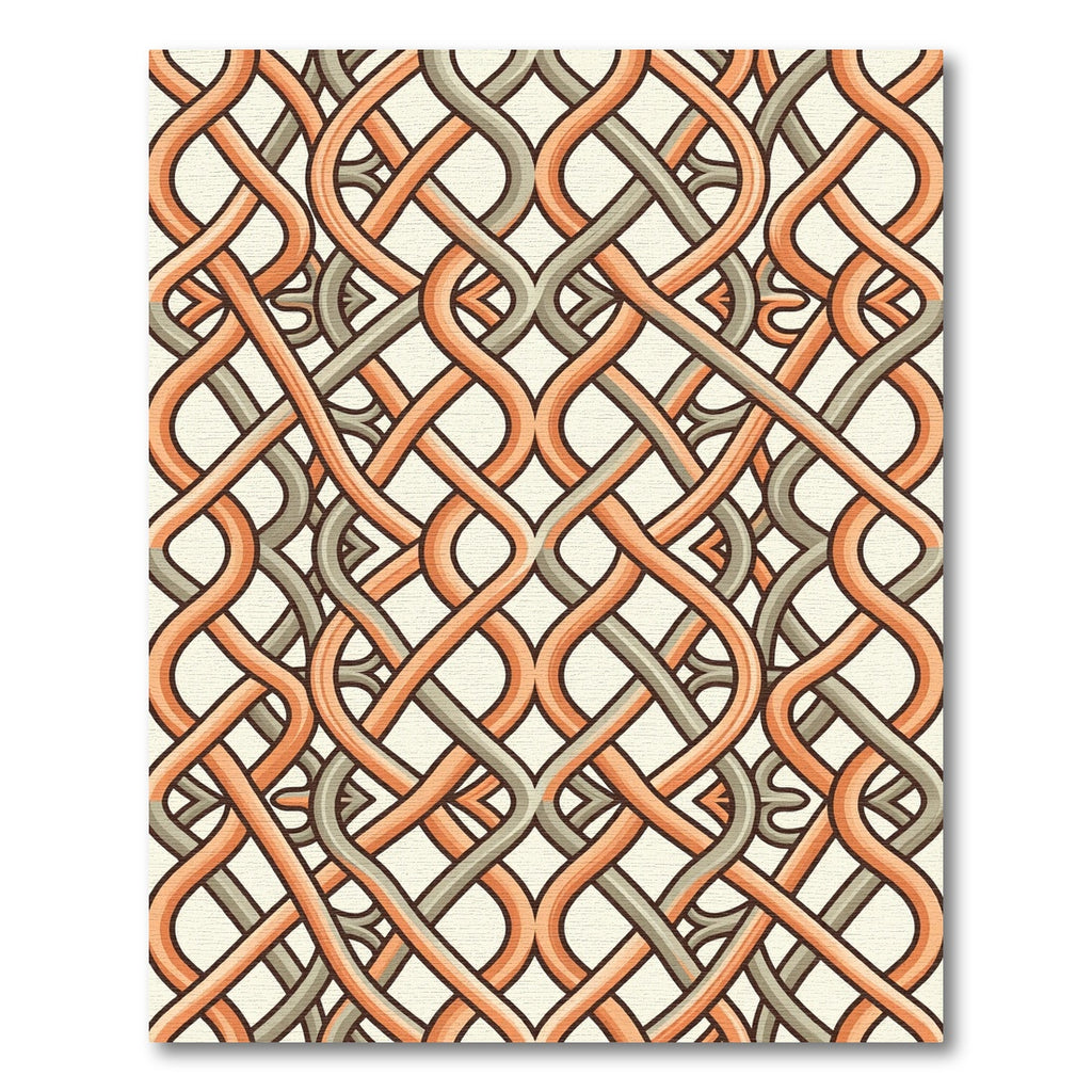 Intertwined Terracotta and Sage Woven Links Rug