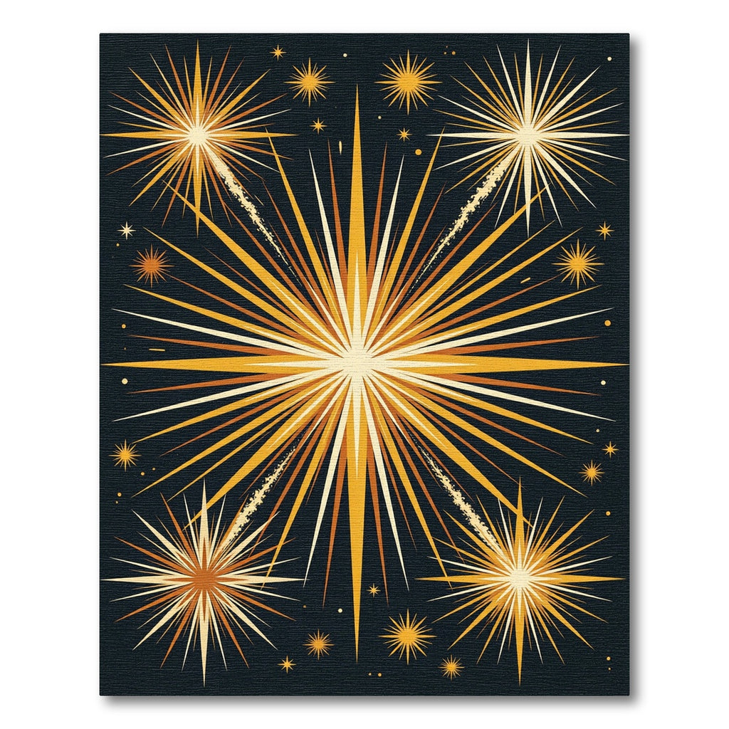 Golden Starburst Sunburst Explosion Rug