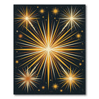 Golden Starburst Sunburst Explosion Rug