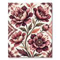 Magnificent Burgundy Bloom Botanical Medallions Rug