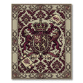 Regal Burgundy Crest Crown Emblem Rug