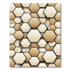 Earthy Tones Hexagonal Grid Rug