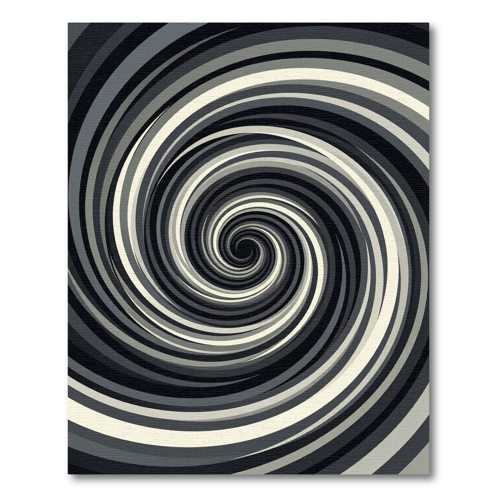 Modern Minimalist Monochrome Swirl Rug