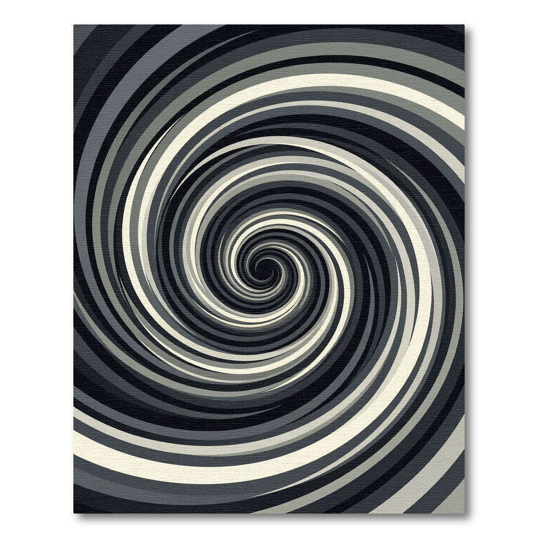 Modern Minimalist Monochrome Swirl Rug