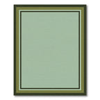 Green Forest Geometric Border Rug