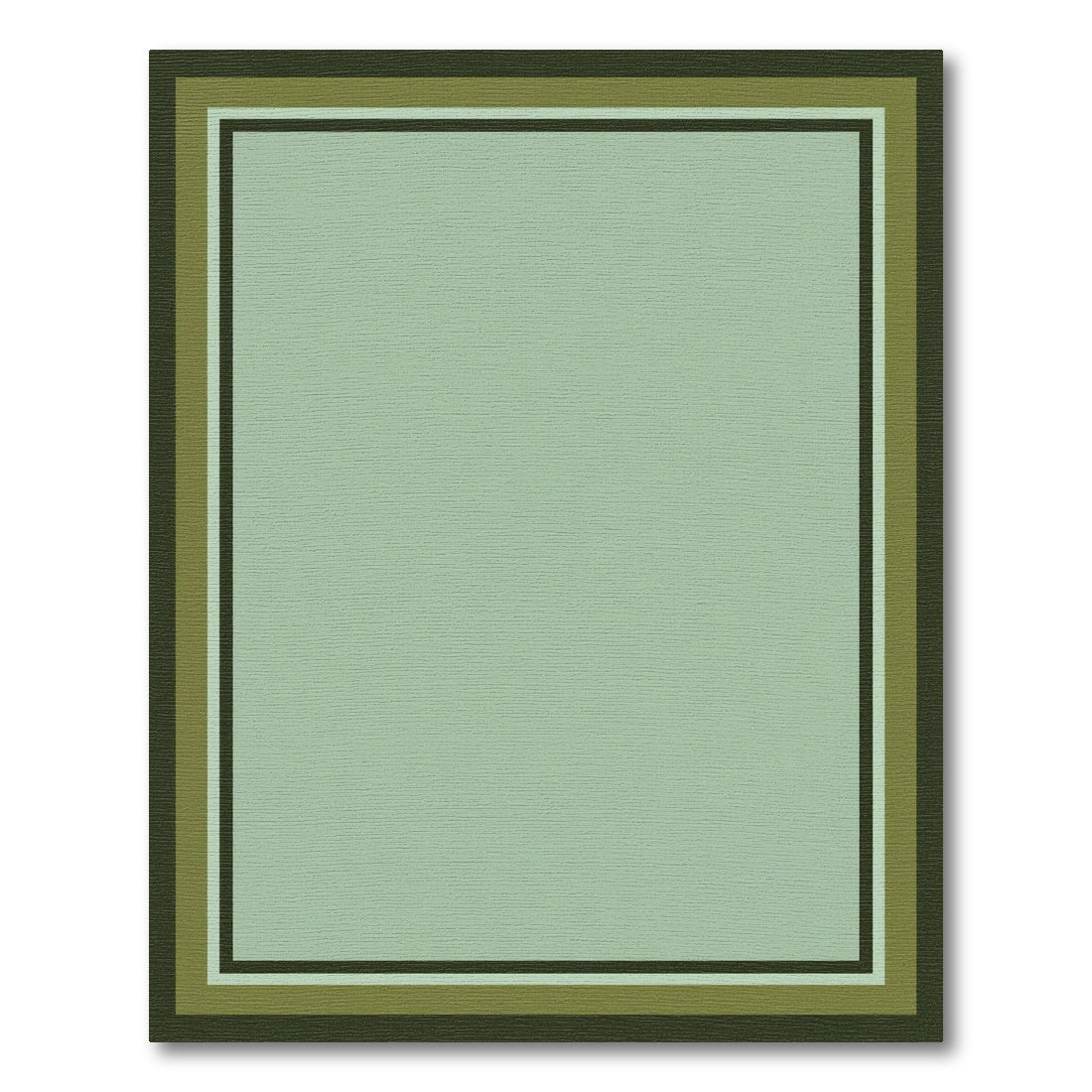 Green Forest Geometric Border Rug