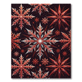 Crimson Snowflake Burst Pattern Rug